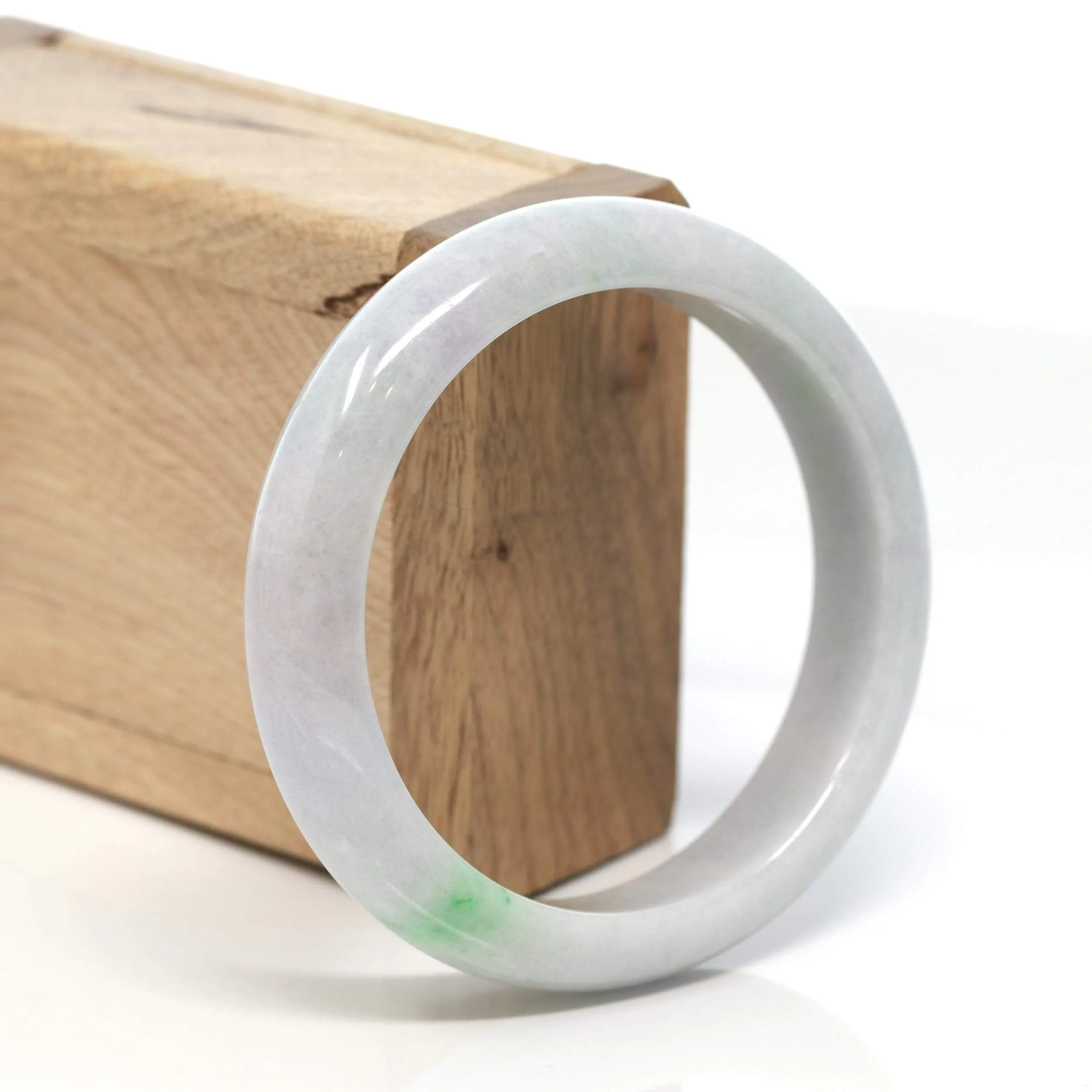 RealJade® "Classic Bangle" Genuine Burmese Green Jadeite Jade Bangle Bracelet (58.32 mm) #154