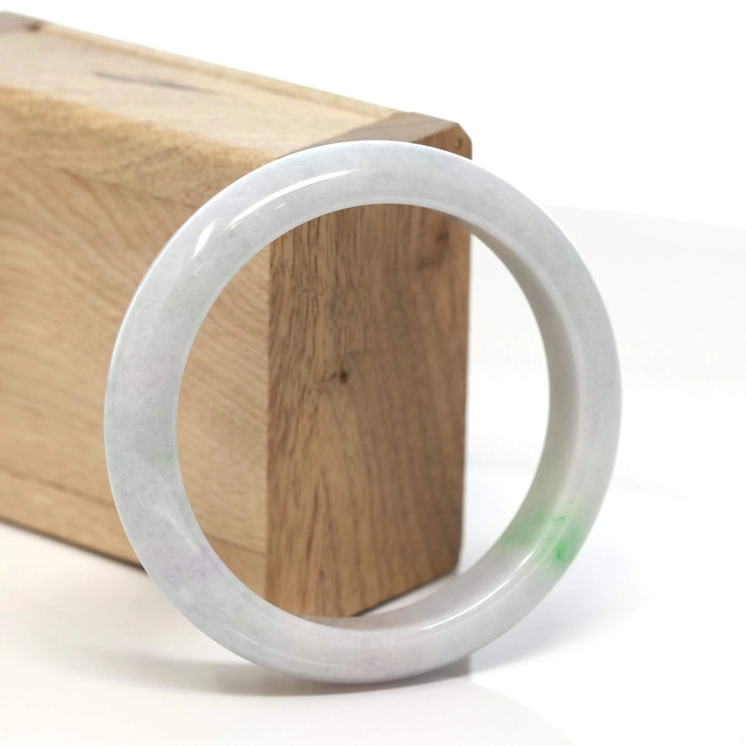 RealJade® "Classic Bangle" Genuine Burmese Green Jadeite Jade Bangle Bracelet (58.32 mm) #154