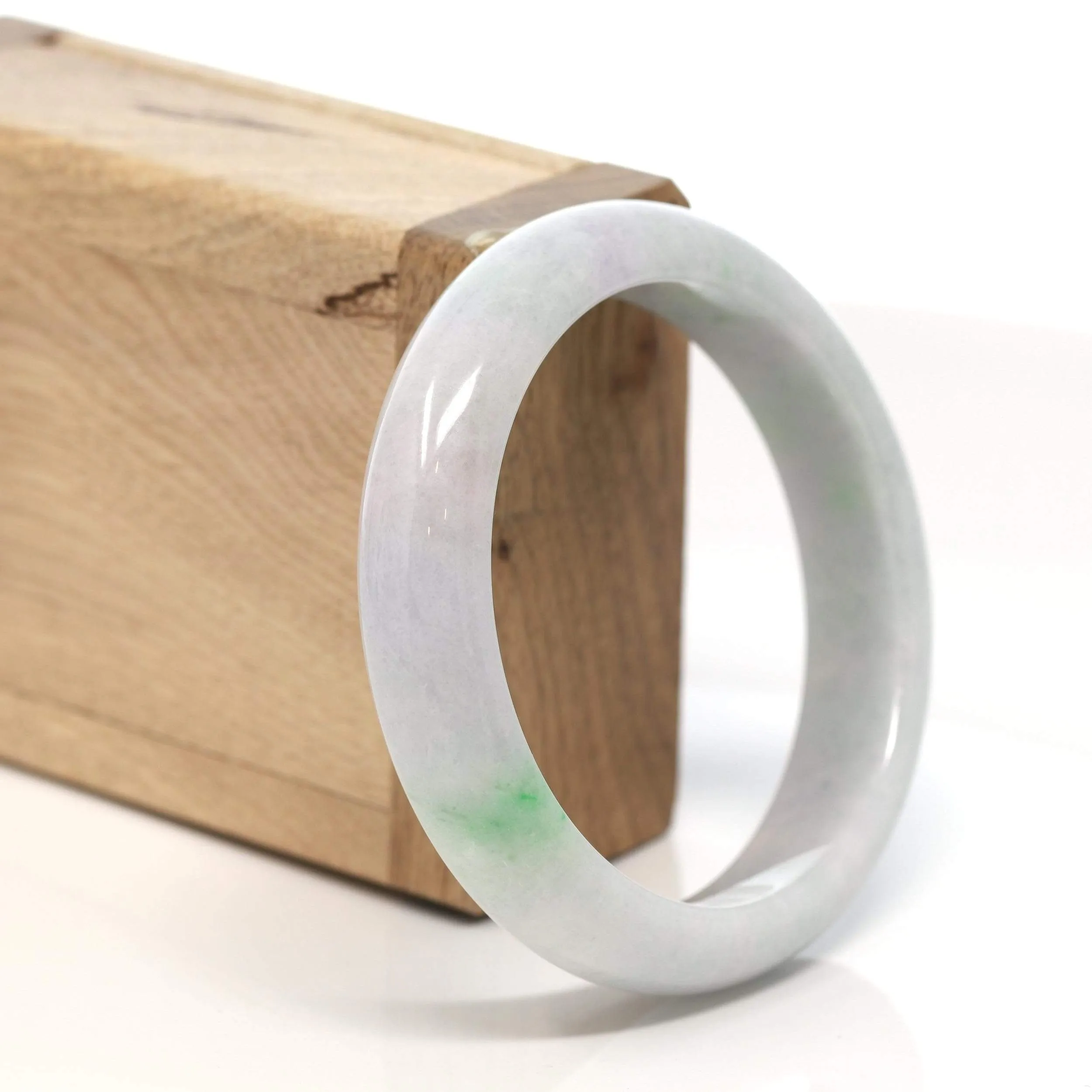 RealJade® "Classic Bangle" Genuine Burmese Green Jadeite Jade Bangle Bracelet (58.32 mm) #154