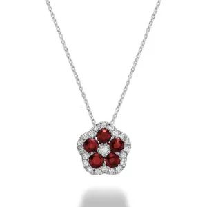 Ruby Flower Necklace