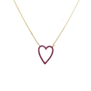 Ruby Open Heart Necklace