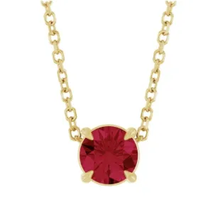 Ruby Solitaire Stationary Necklace