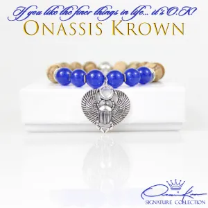 Scarab Beetle Charm Bead Bracelet