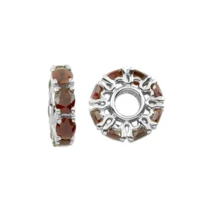 Silver & Garnet Wheel Charm S350G
