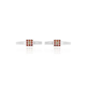 Silver "Orange Spark" Toe Ring