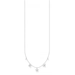 Silver Zirconia White Flowers Necklace KE2100-051-14-L45V
