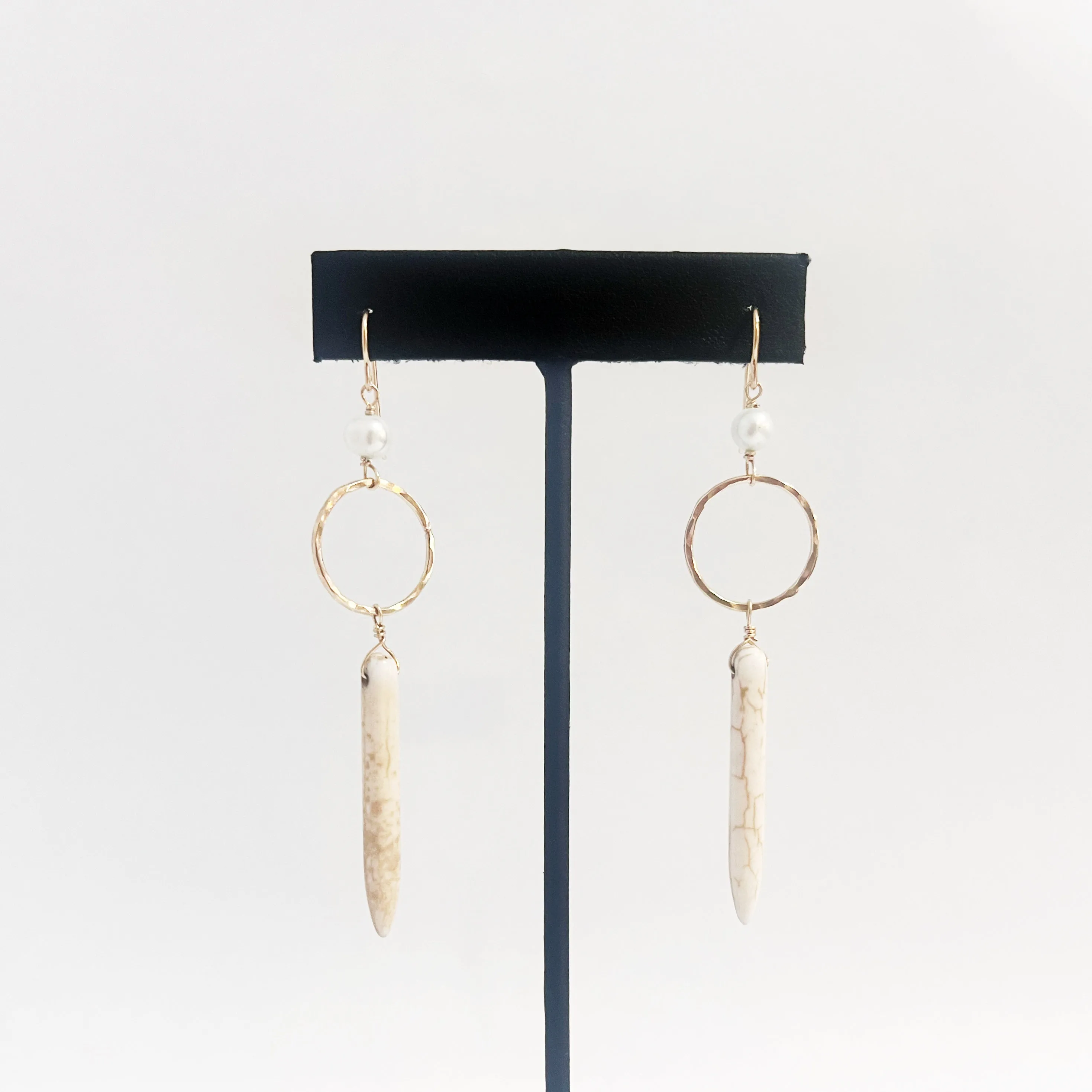 Spike and Pearl Drop Earrings - Choose Your Metal
