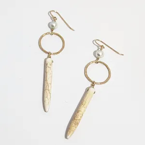 Spike and Pearl Drop Earrings - Choose Your Metal