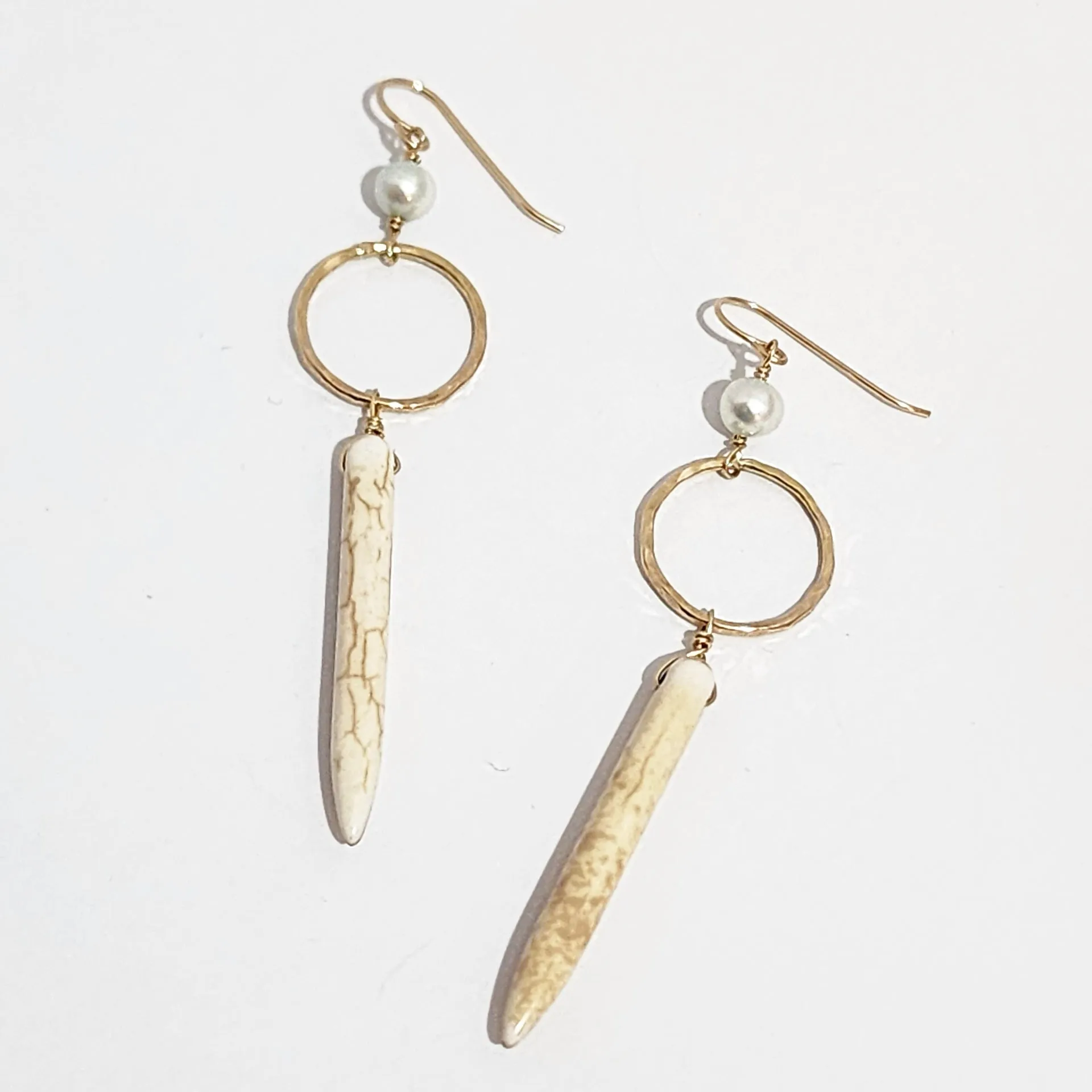 Spike and Pearl Drop Earrings - Choose Your Metal