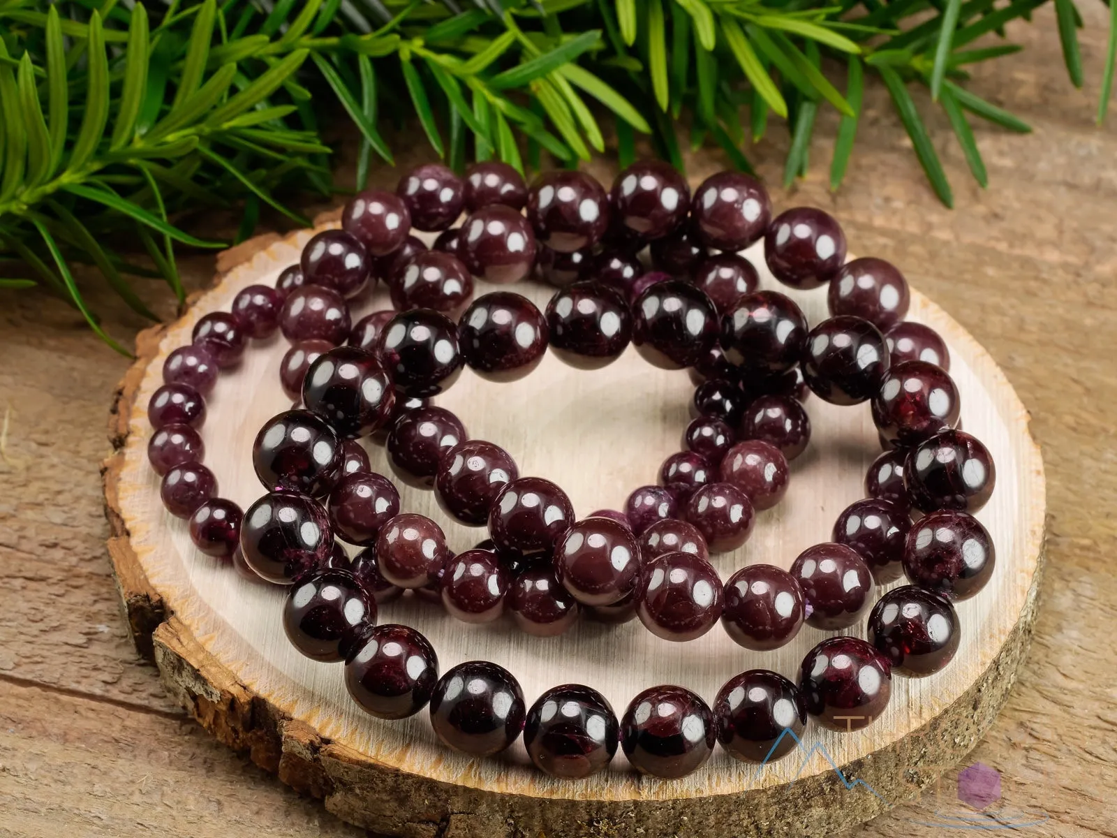 STAR GARNET Crystal Bracelet - Round Beads - Beaded Bracelet, Birthstone Bracelet, Handmade Jewelry, Healing Crystal Bracelet,  E1053