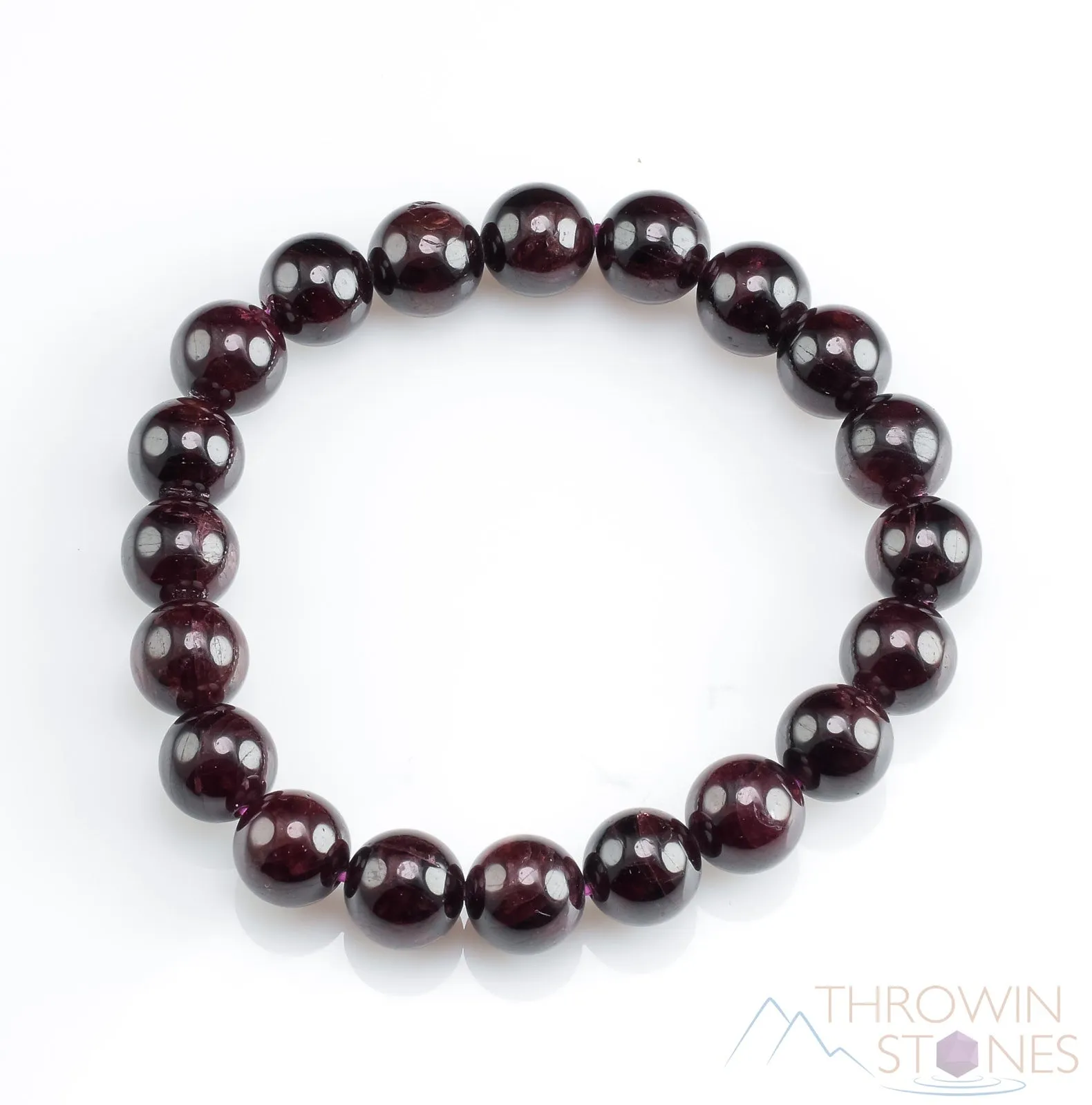 STAR GARNET Crystal Bracelet - Round Beads - Beaded Bracelet, Birthstone Bracelet, Handmade Jewelry, Healing Crystal Bracelet,  E1053