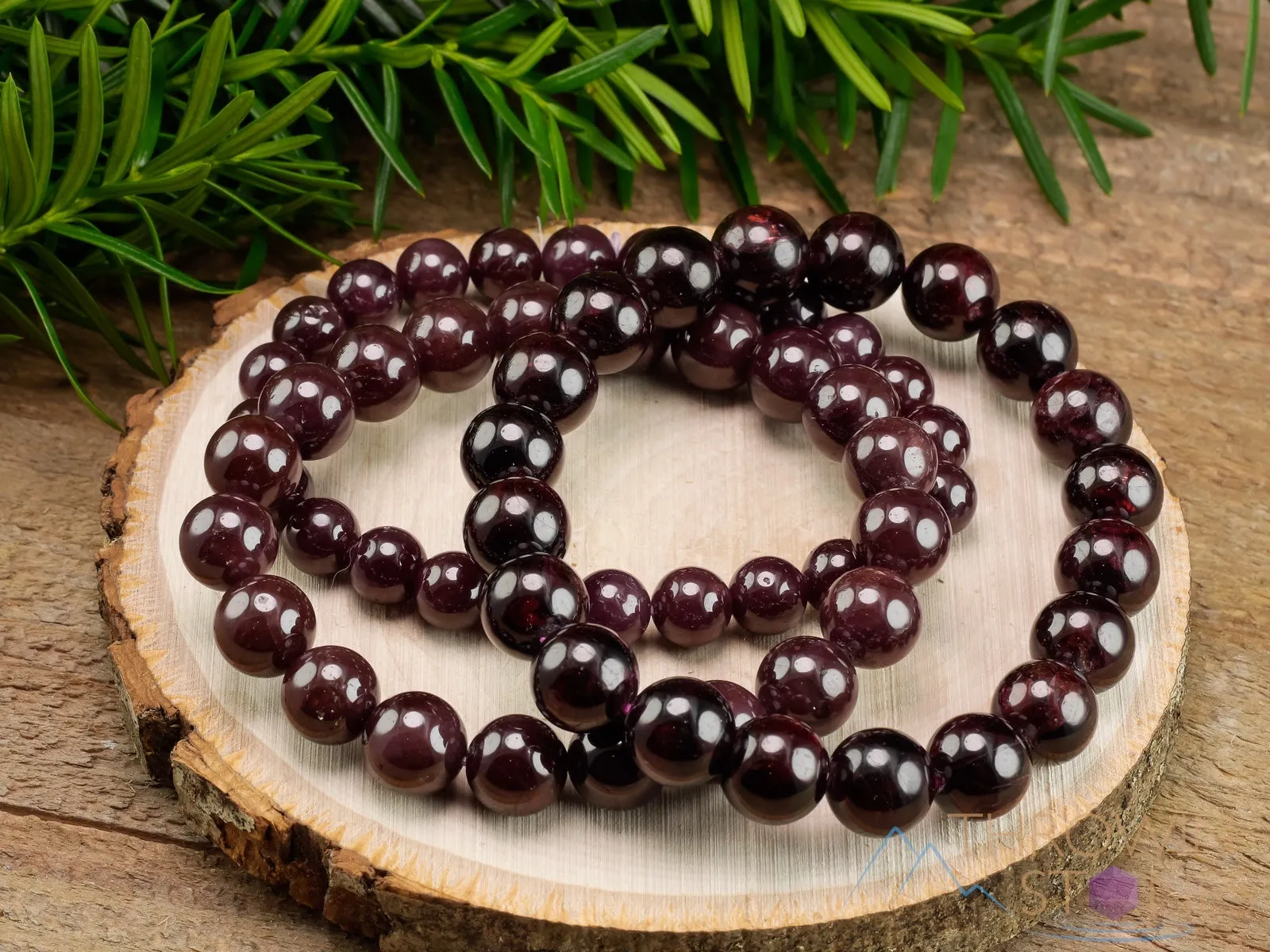 STAR GARNET Crystal Bracelet - Round Beads - Beaded Bracelet, Birthstone Bracelet, Handmade Jewelry, Healing Crystal Bracelet,  E1053