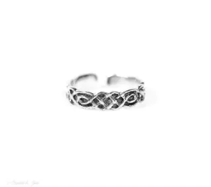 Sterling Silver Celtic Knot Weave Toe Ring