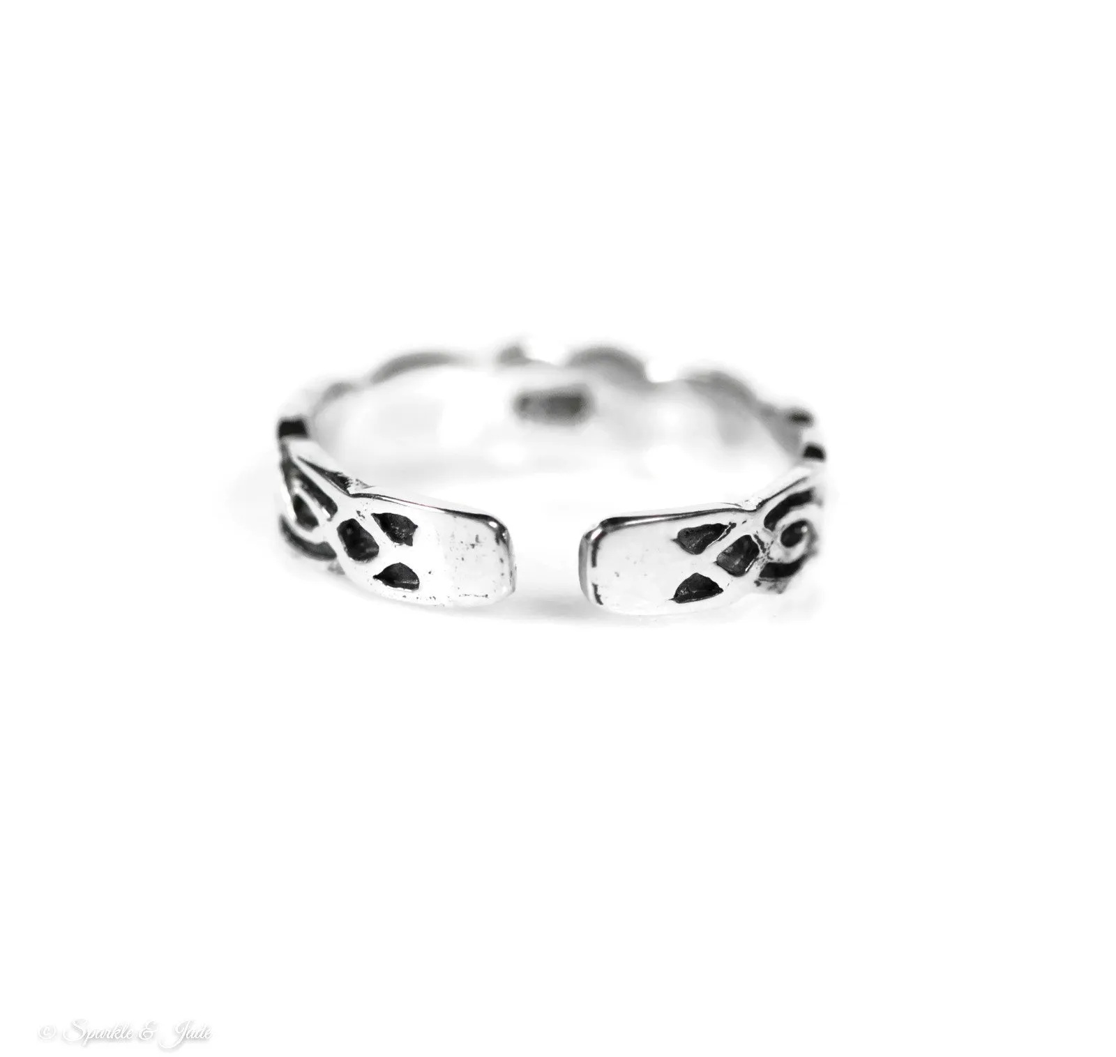 Sterling Silver Celtic Knot Weave Toe Ring