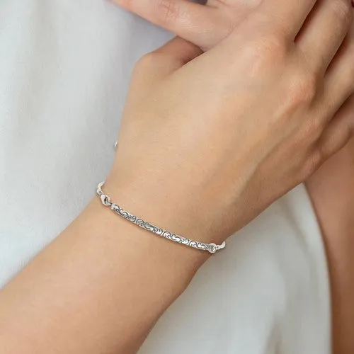 Sterling Silver Filigree Drops Adjustable Bolo Bracelet