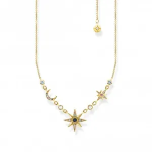 Sterling Silver Gold Plated Magic Stars Necklace KE2119-959-7-L45V