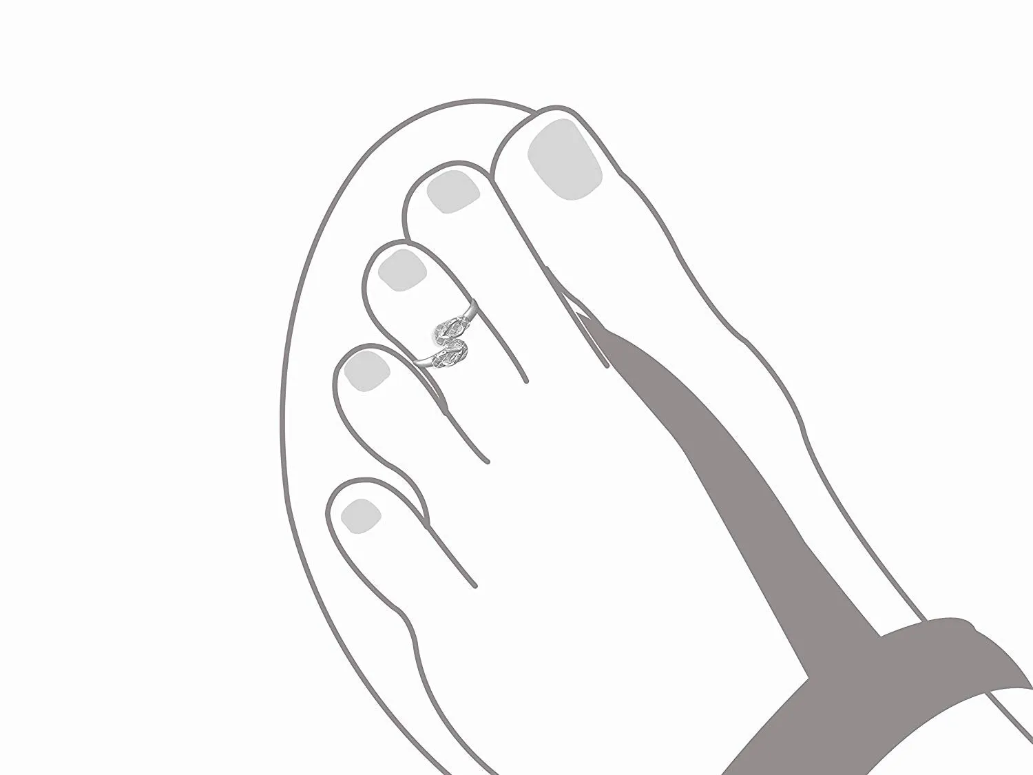 Sterling Silver Slipper Flip Flop Toe Ring
