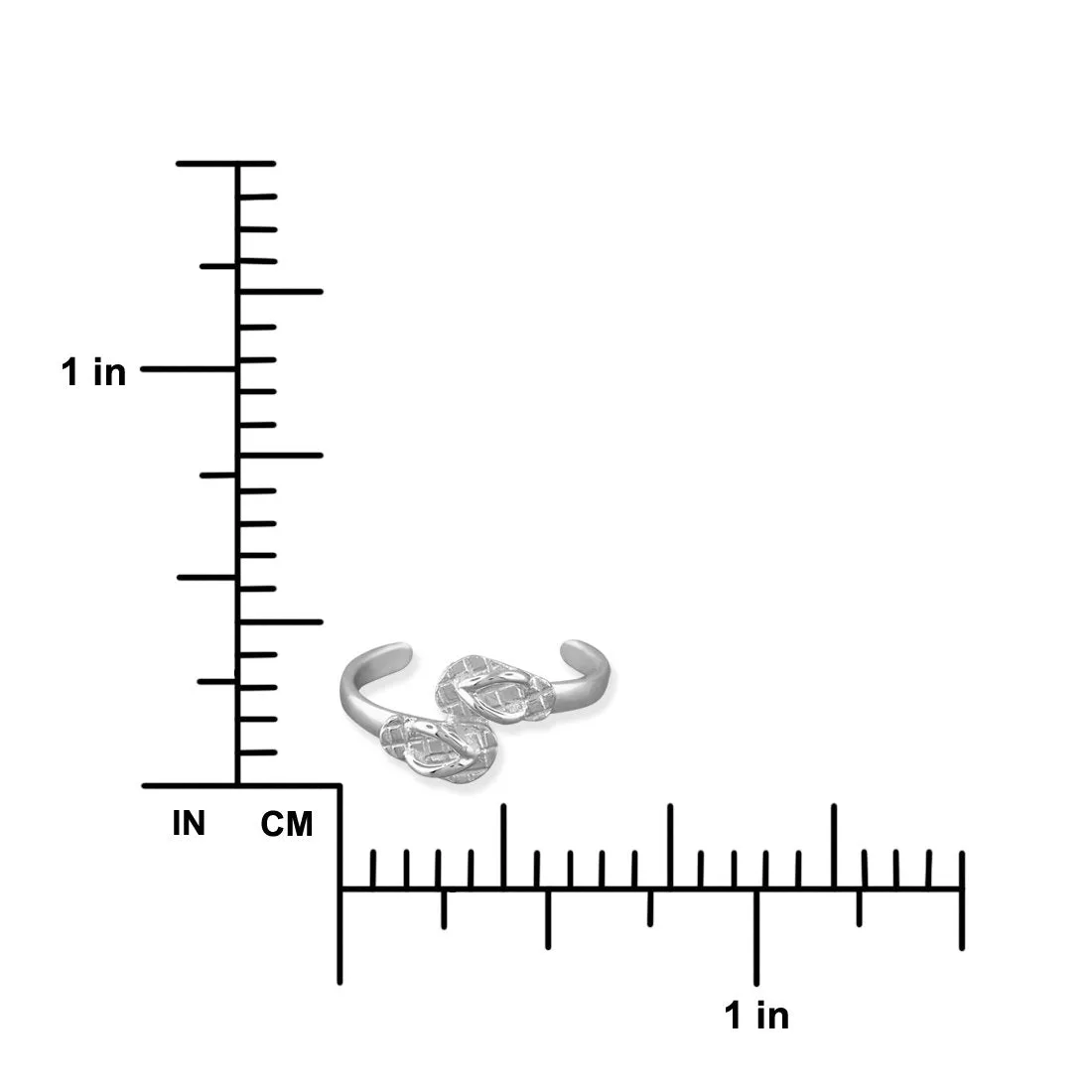 Sterling Silver Slipper Flip Flop Toe Ring