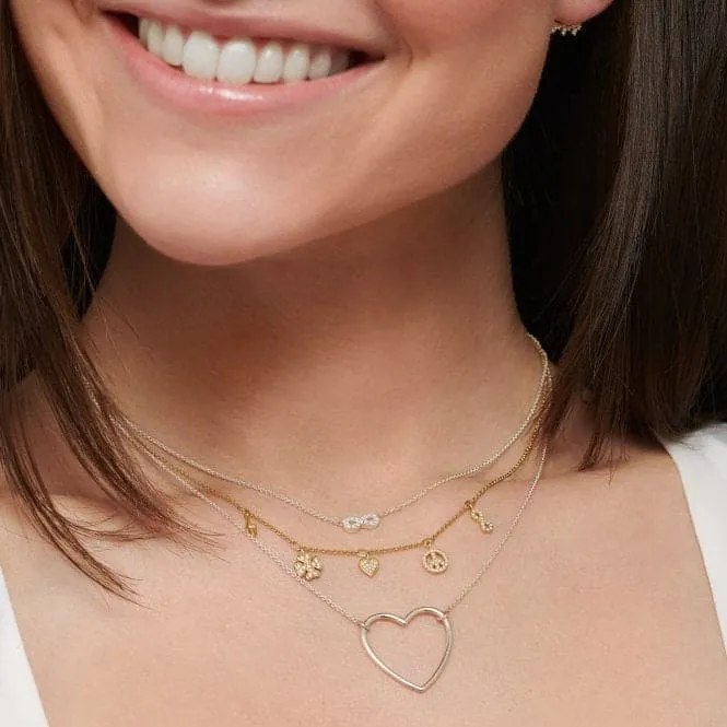 Sterling Silver White Infinity Necklace KE2124-051-14-L45V