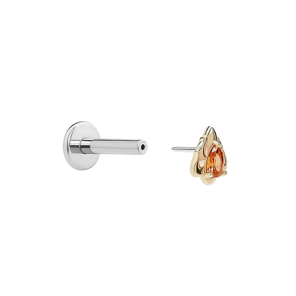 Tilum 14kt Yellow Gold Flaming Desire Threadless Top — Price Per 1