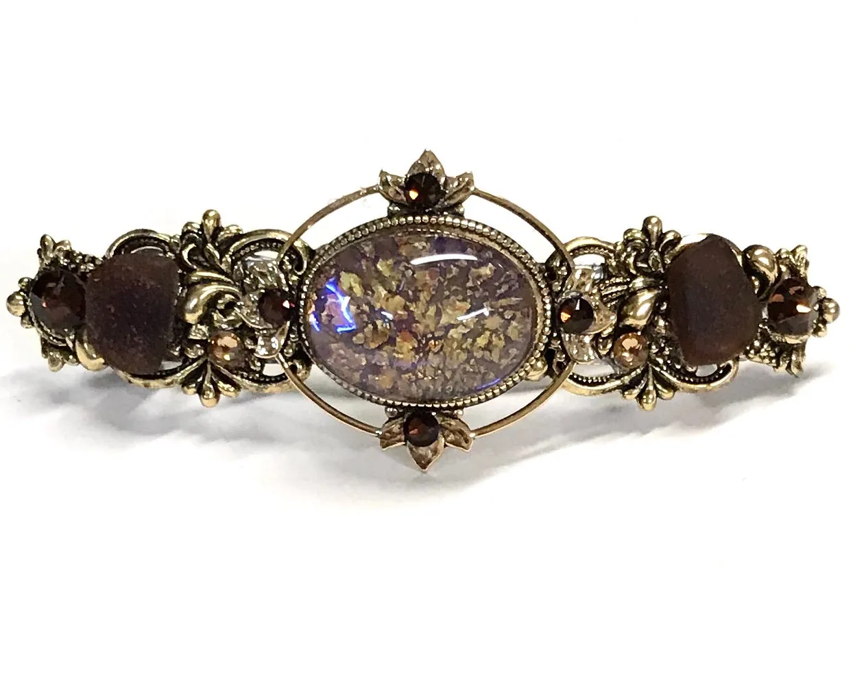 Topaz Glass Opal Hair Barrette