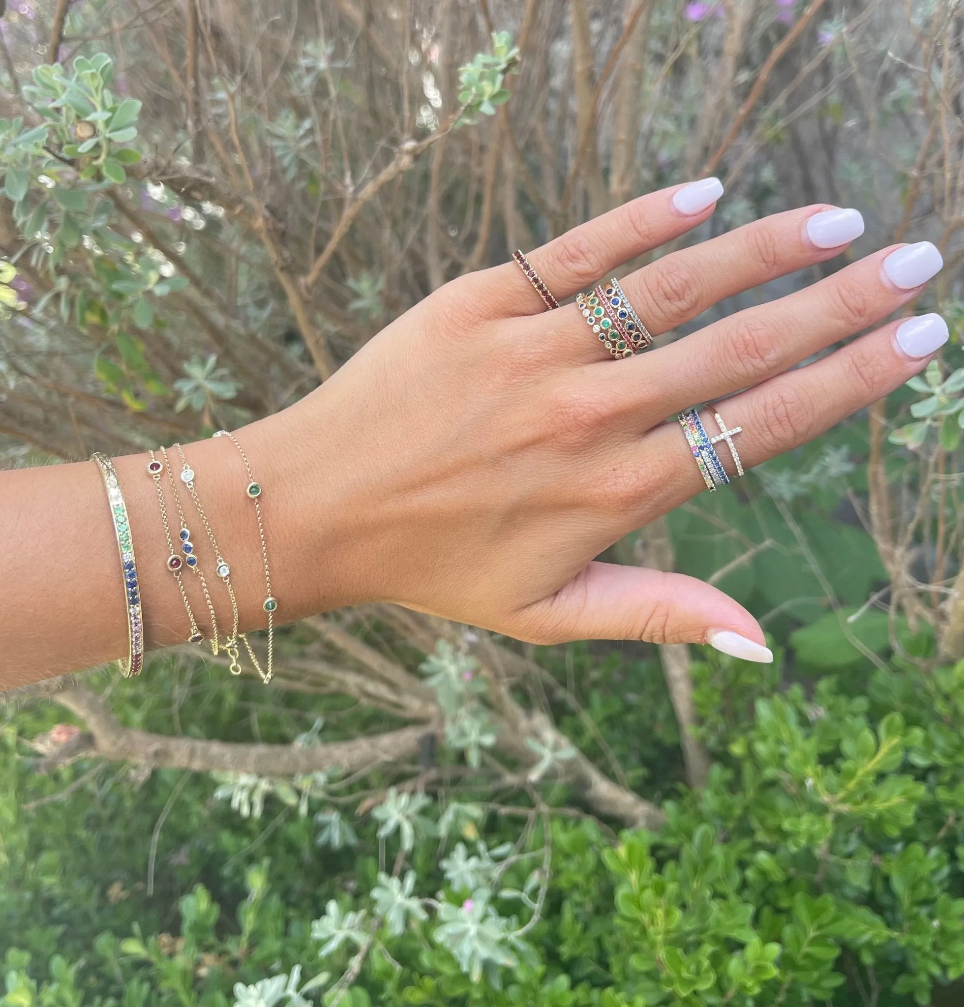 Triple Bubble Gemstone Bracelet