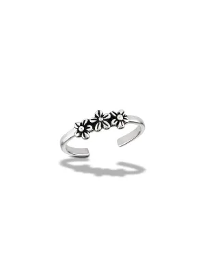 Triple Flower Toe Ring