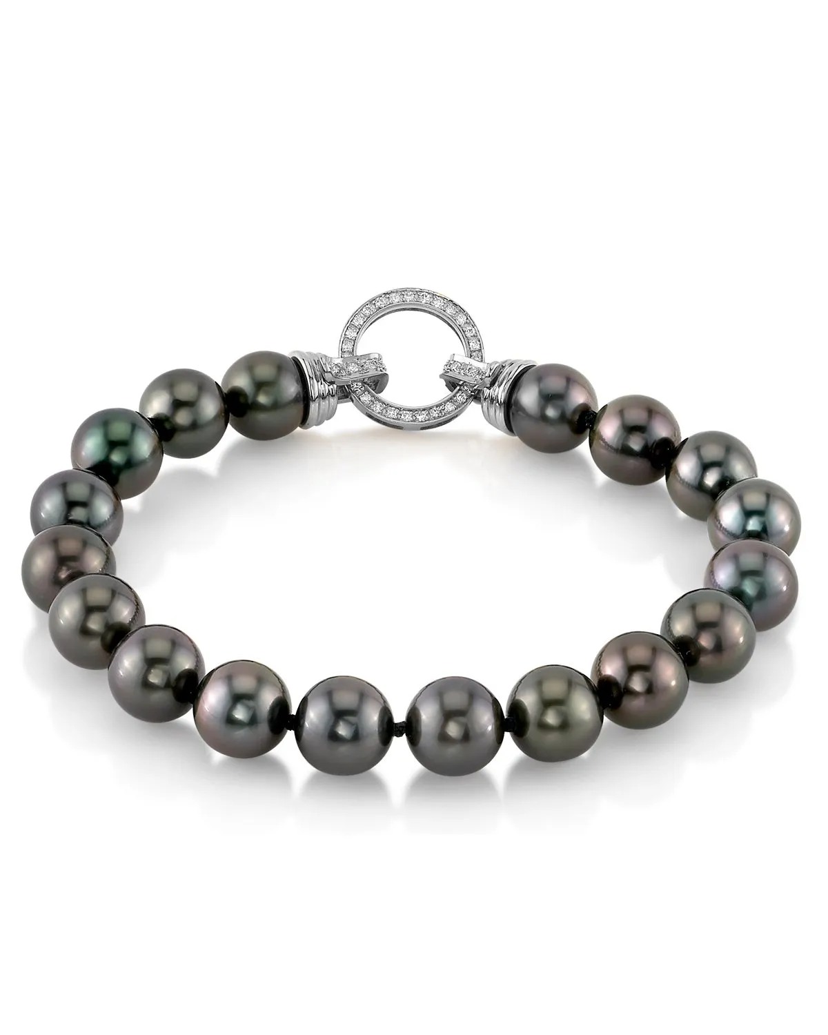 True Round Black Tahitian Pearl Bracelet, 8.0-9.0mm - AAA/Gem Quality
