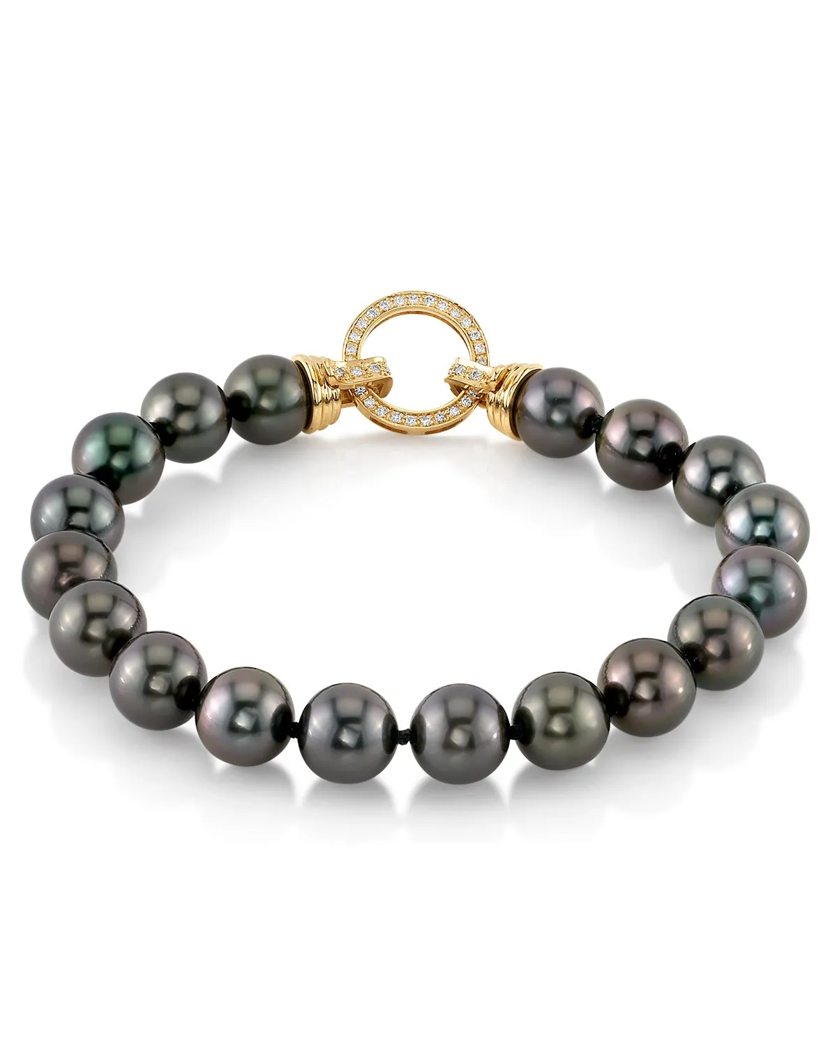 True Round Black Tahitian Pearl Bracelet, 8.0-9.0mm - AAA/Gem Quality