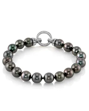 True Round Black Tahitian Pearl Bracelet, 8.0-9.0mm - AAA/Gem Quality