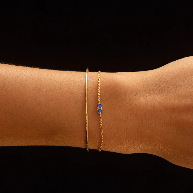 Twin Bracelet, Blue Sapphire, Gold