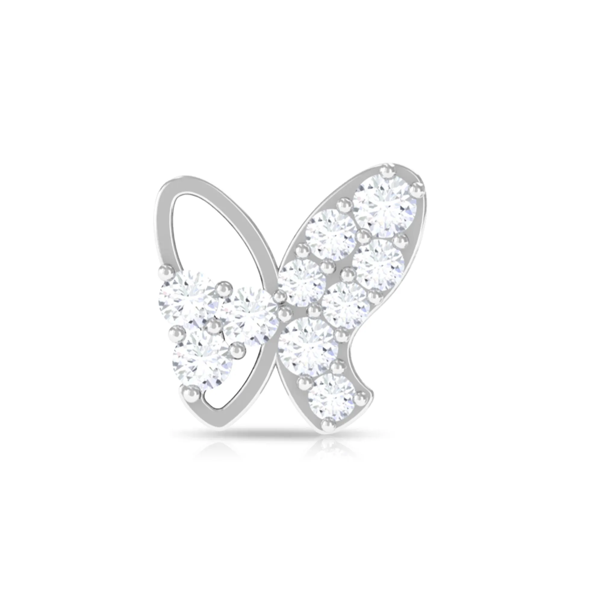 Unique Moissanite Butterfly Helix Earring in Gold