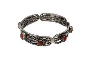 Vintage Egyptian Silver Filigree and Carnelian Bangle