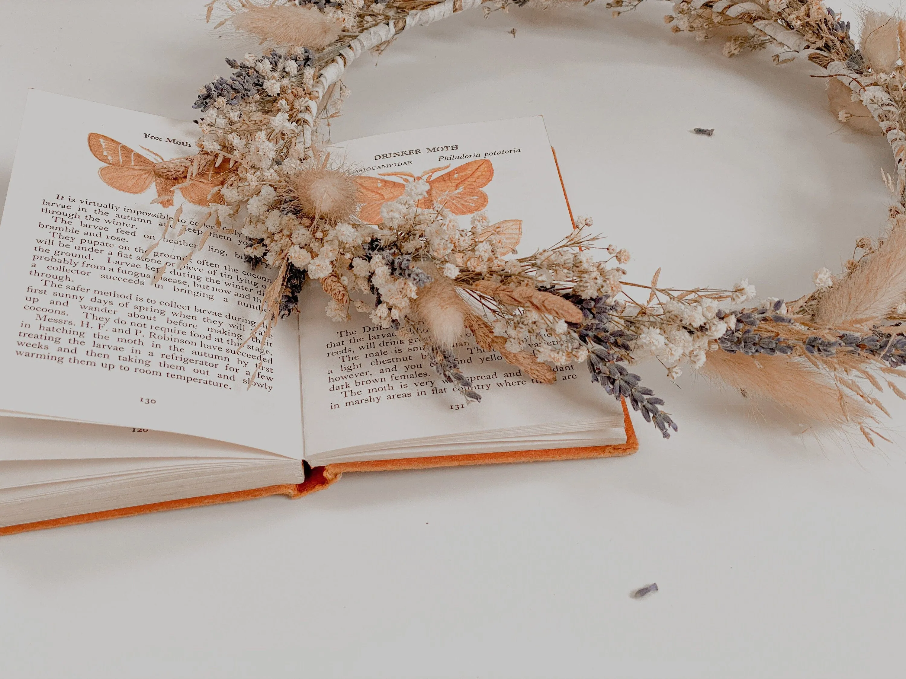 Wildflower & French Dried Lavender Bridal Crown / Lavender Crown Bunny Tails