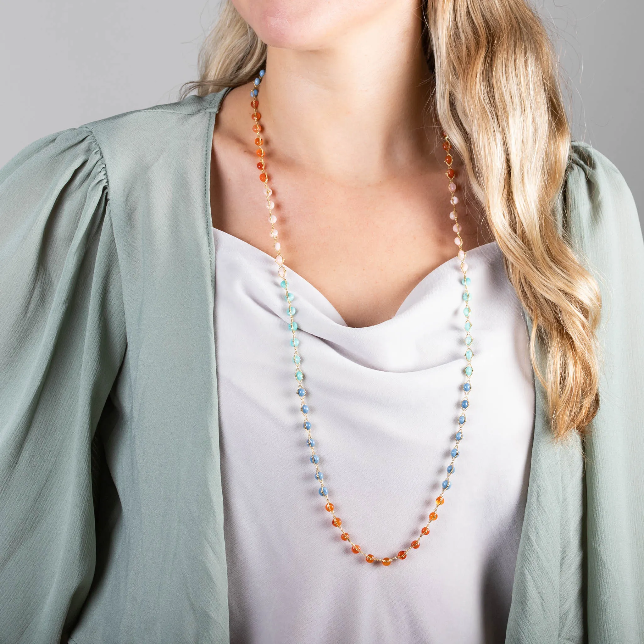 Woven Sunset Textile Necklace