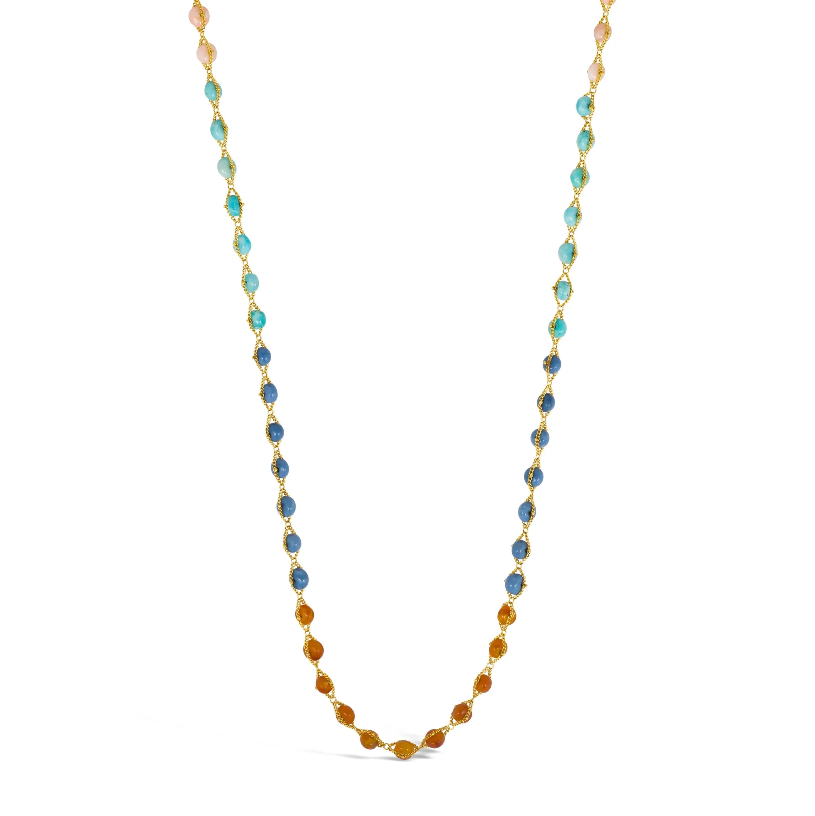 Woven Sunset Textile Necklace
